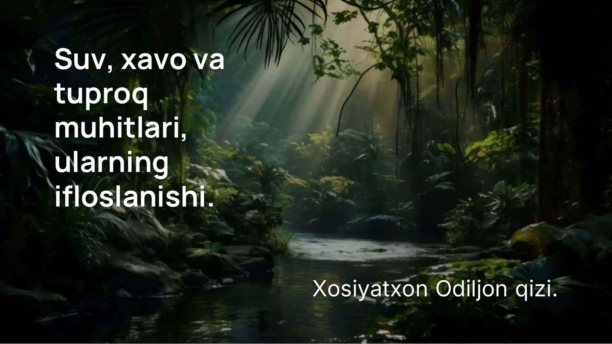 Suv, xavo va tuproq muhitlari