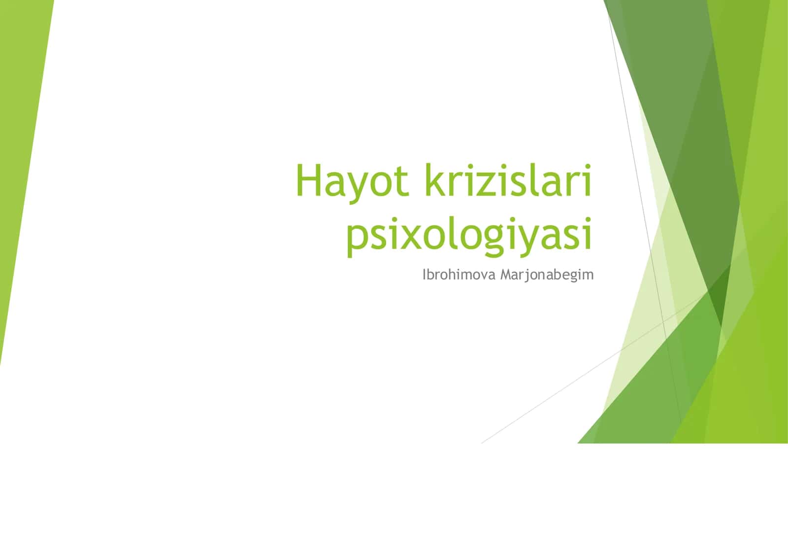 Hayot krizislari psixologiyasi