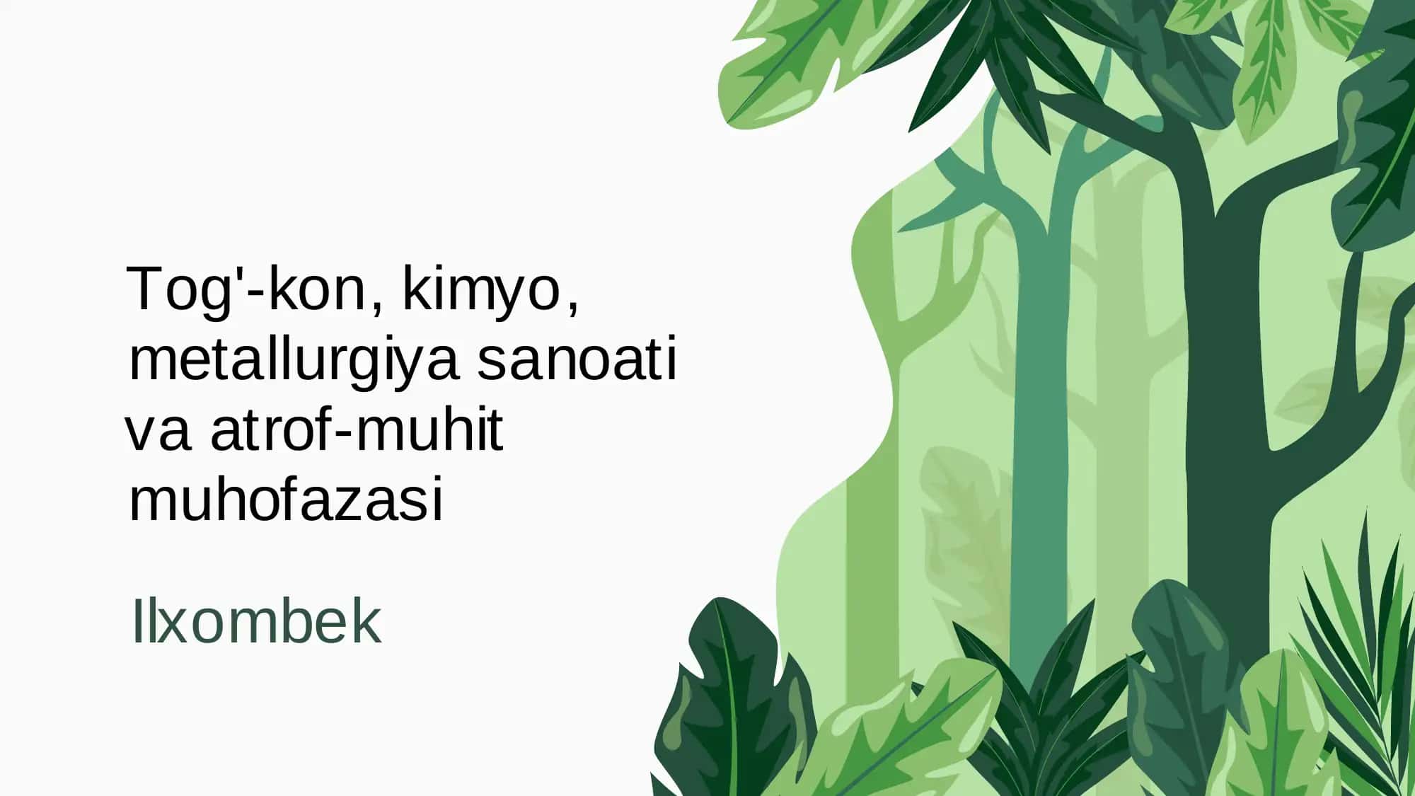 Tog'-kon, kimyo, metallurgiya sanoati va atrof-muhit muhofazasi