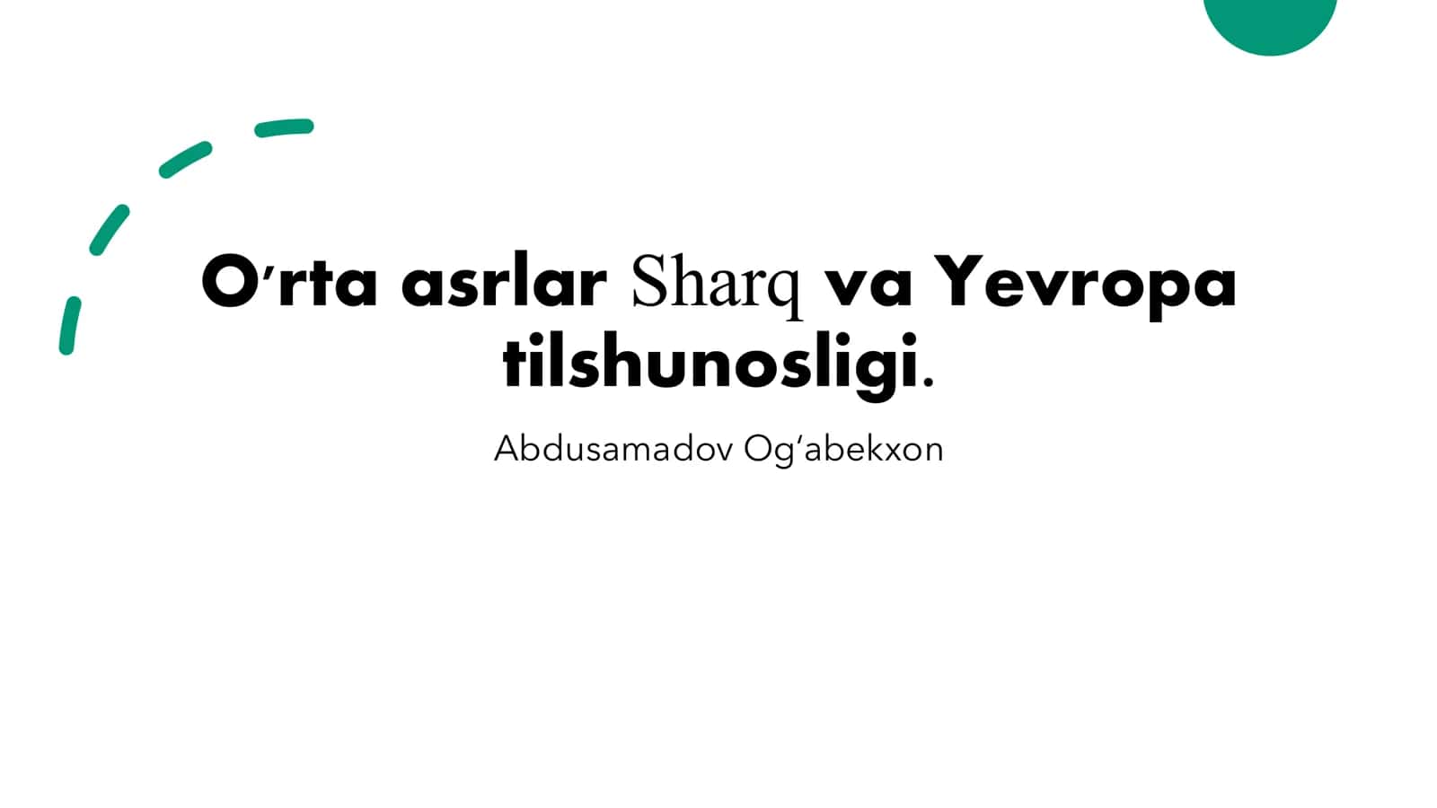 O'rta asrlar Sharq va Yevropa tilshunosligi