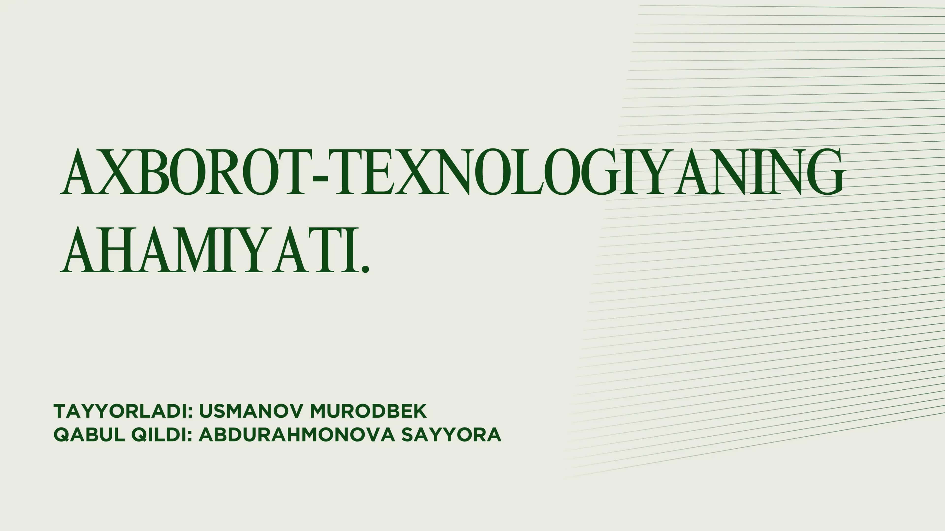 Axborot texnologiyasi