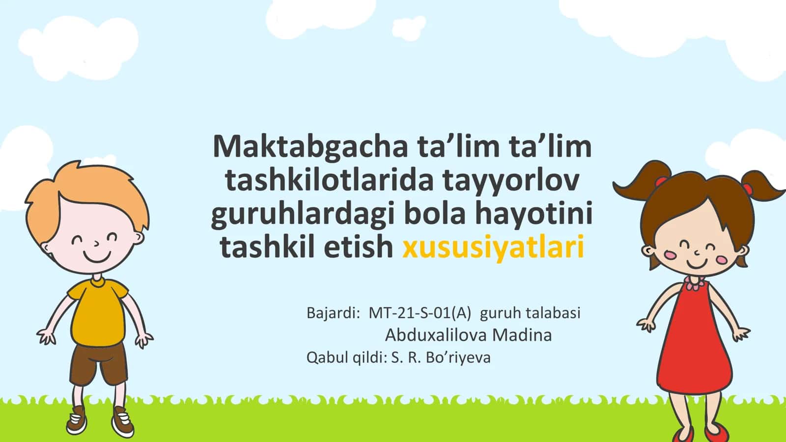 Maktabgacha ta’lim tashkilotlarida tayyorlov guruhlardagi bola hayotini tashkil etish xususiyatlari