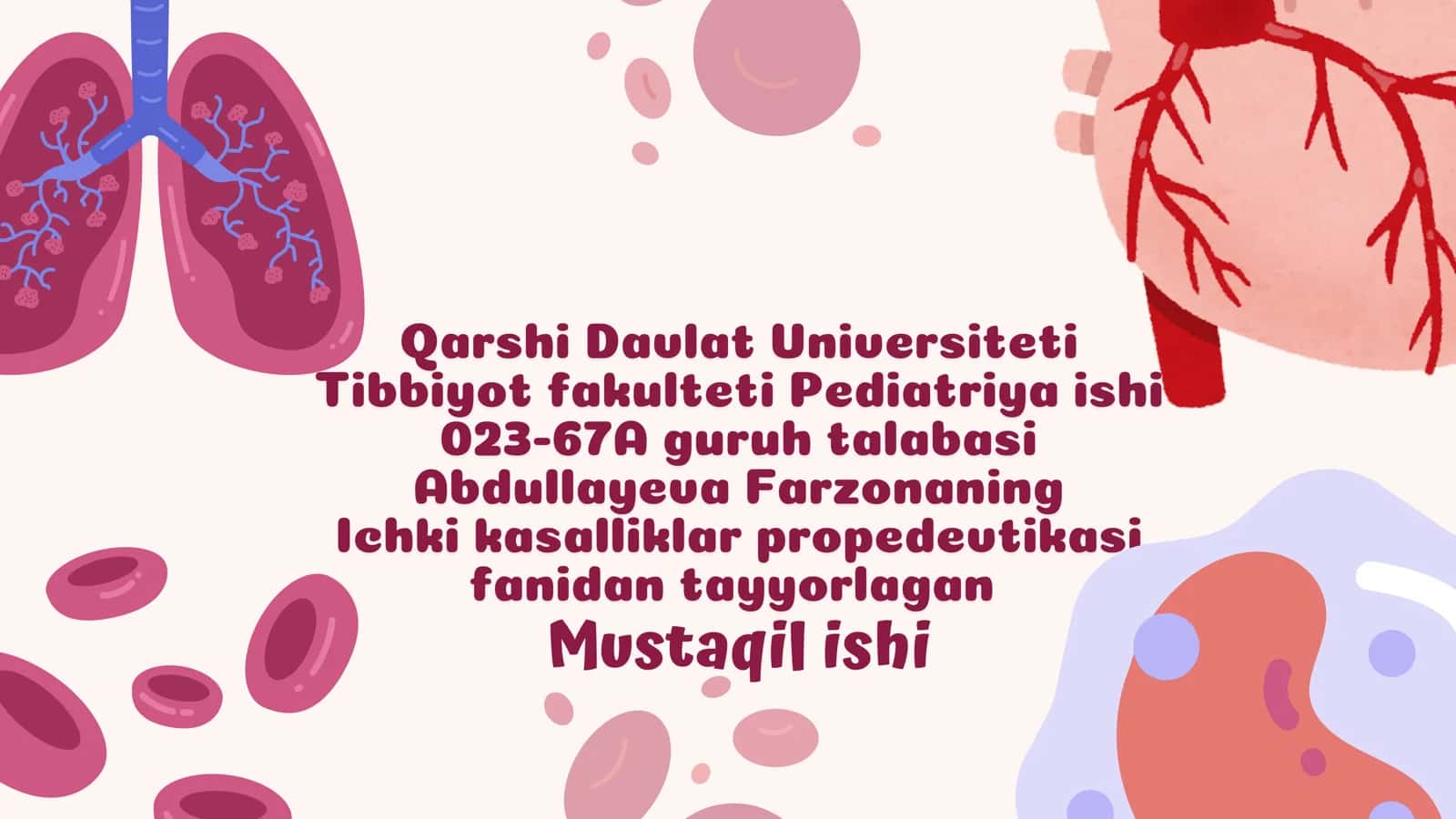 Bemorlarni mustaqil so‘rab-surishtirish