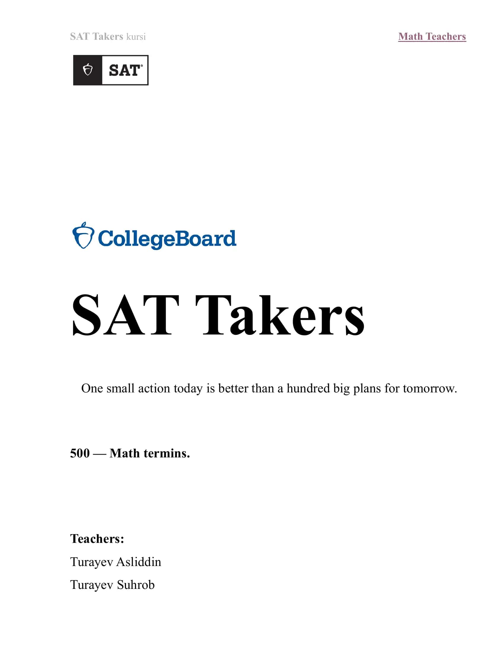 Terminlar SAT MAth