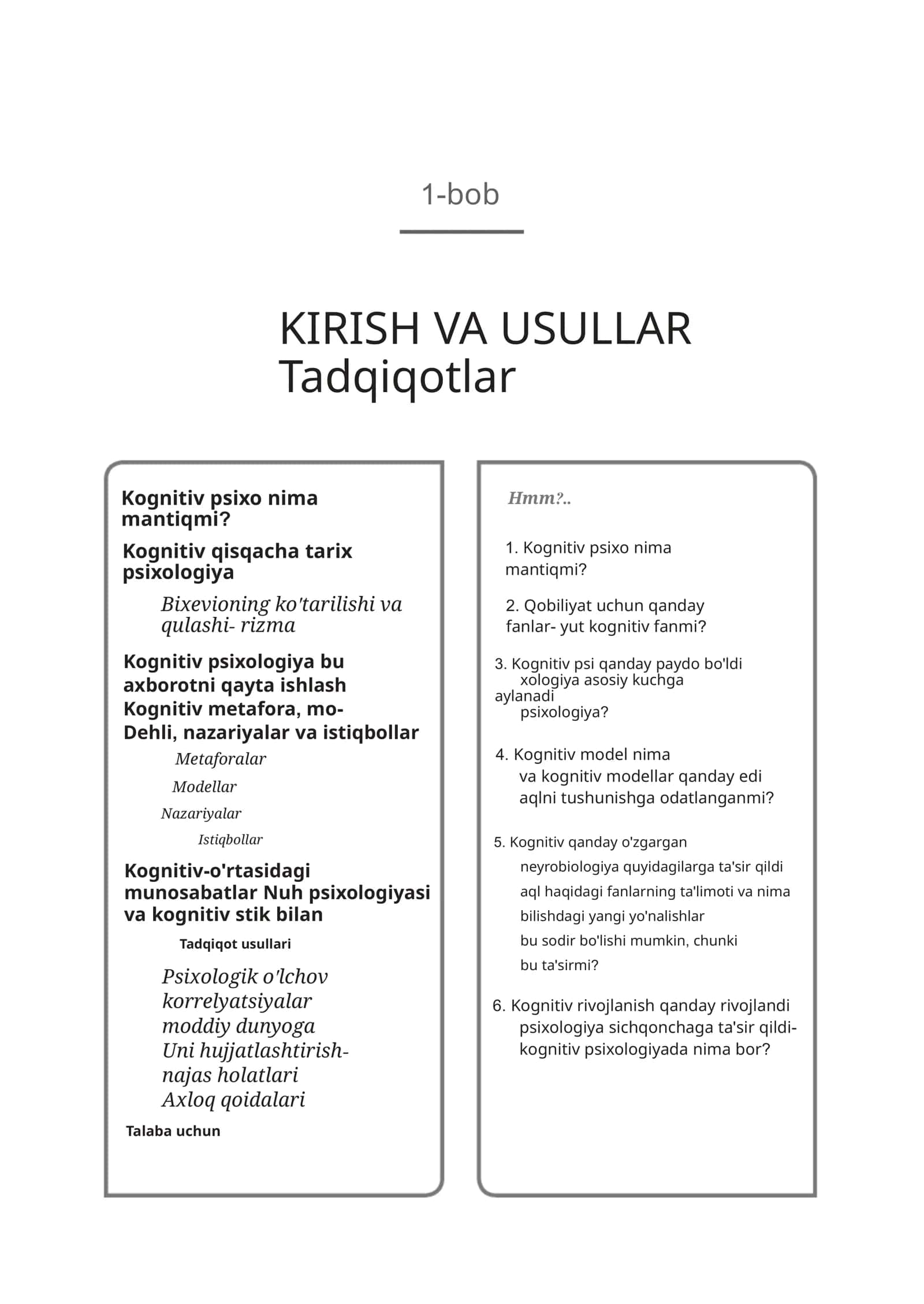Robert Solso Kognitiv Psixologiya 8-nashir 1 bob Uzbek tilida