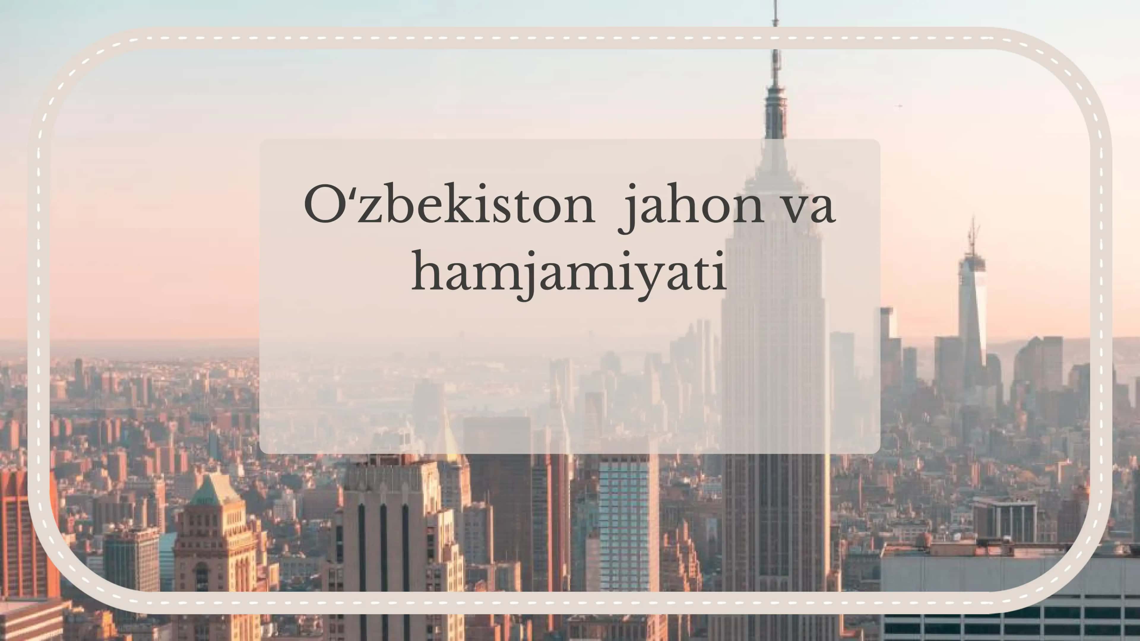 Oʻzbekistonning Xalqaro Munosabatlari