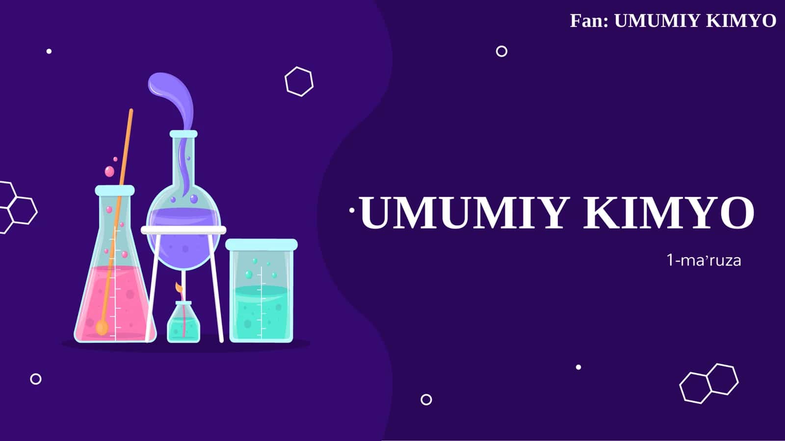 Kimyo faniga kirish