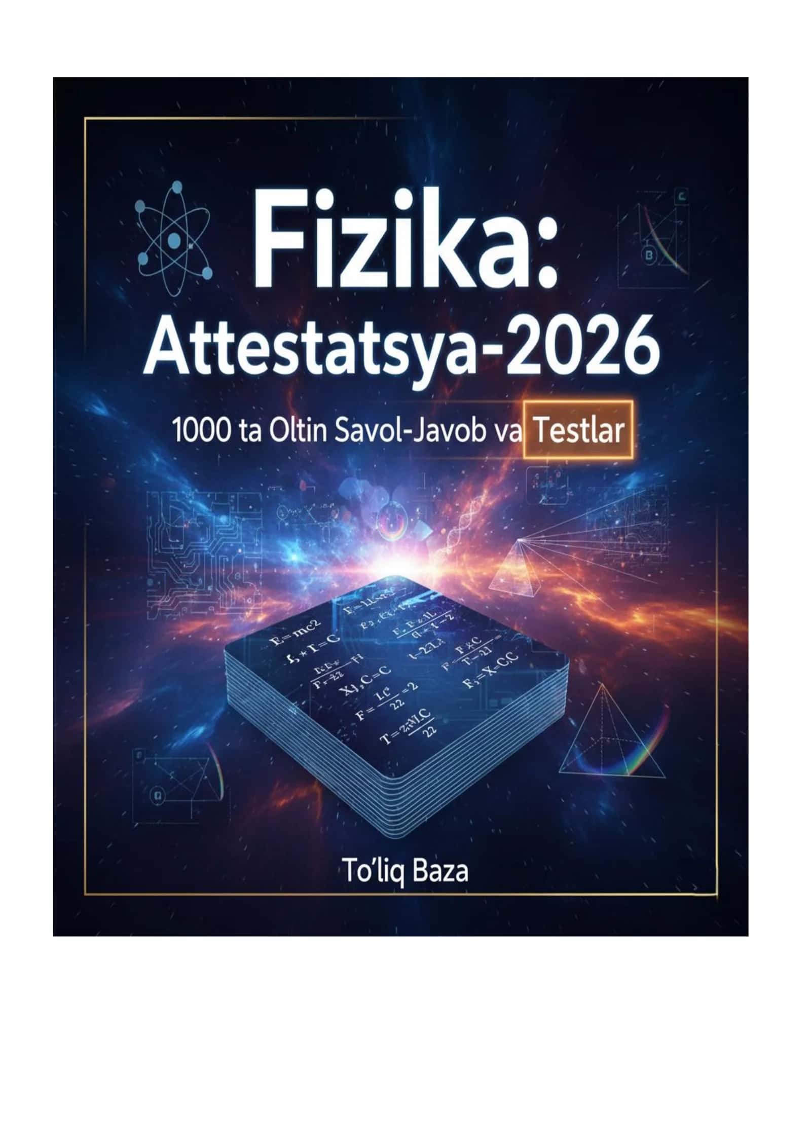 Fizika: Attestatsiya-2026 "1000 ta Oltin Savol-Javob va Testlar" (To‘liq baza)