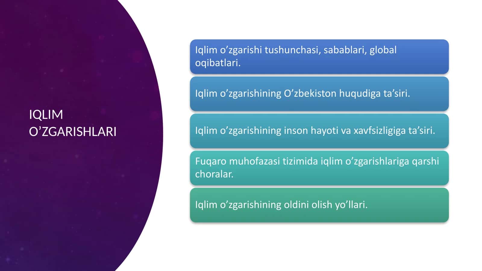 Iqlim o’zgarishlari