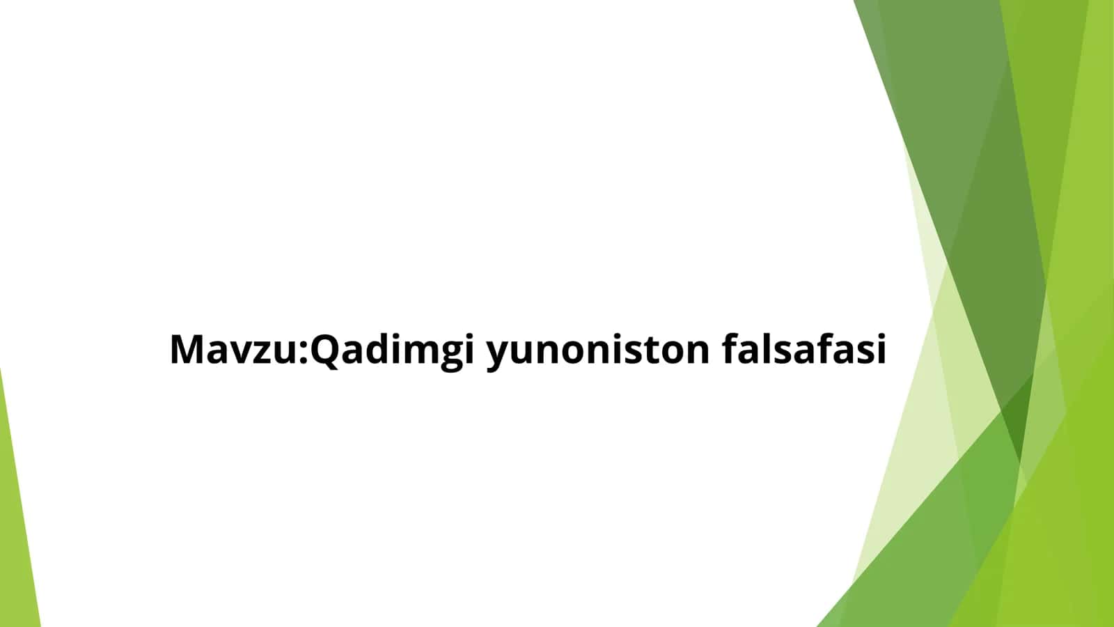 Qadimgi yunoniston falsafasi