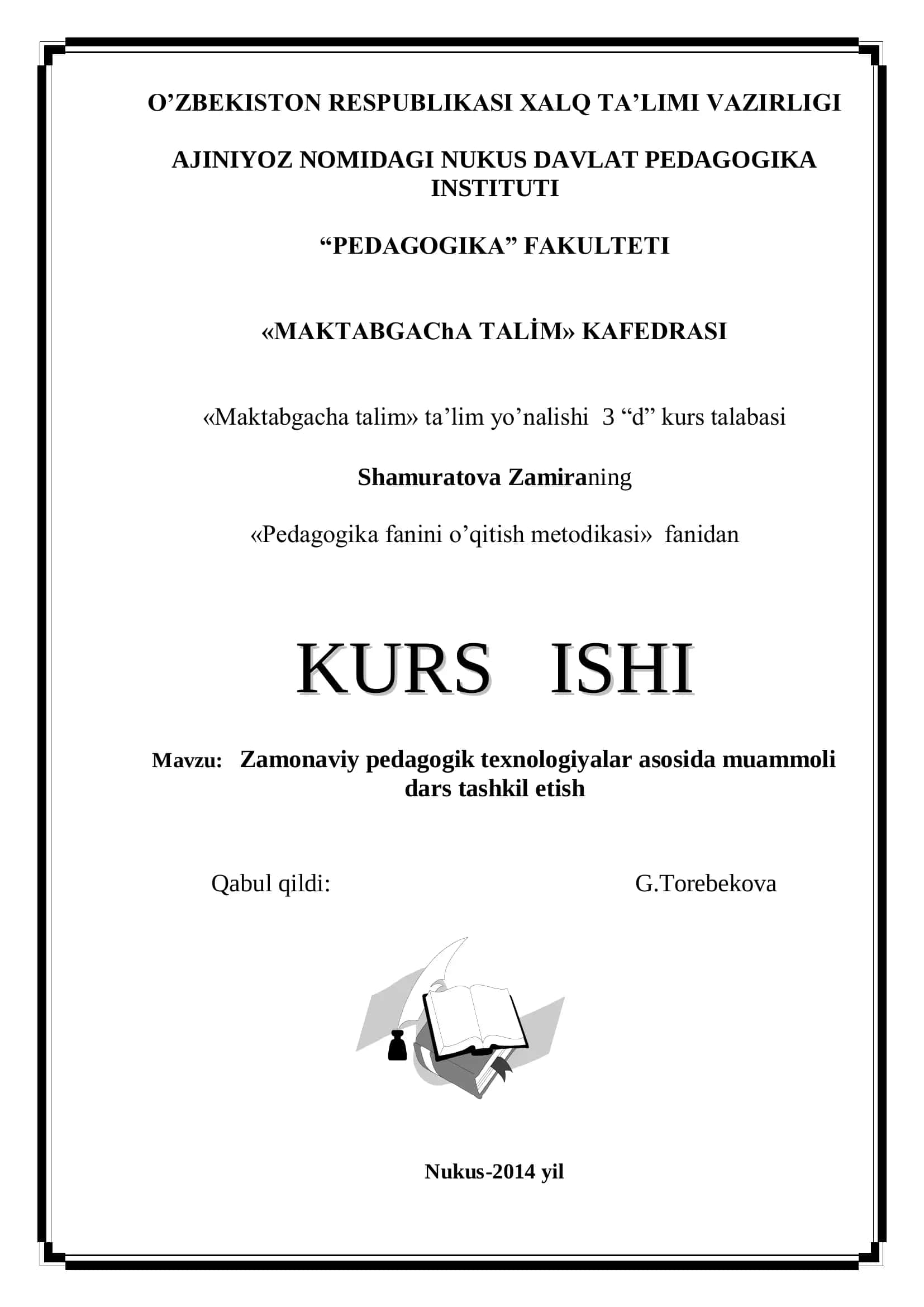 Muammoli darslar tashkil etish