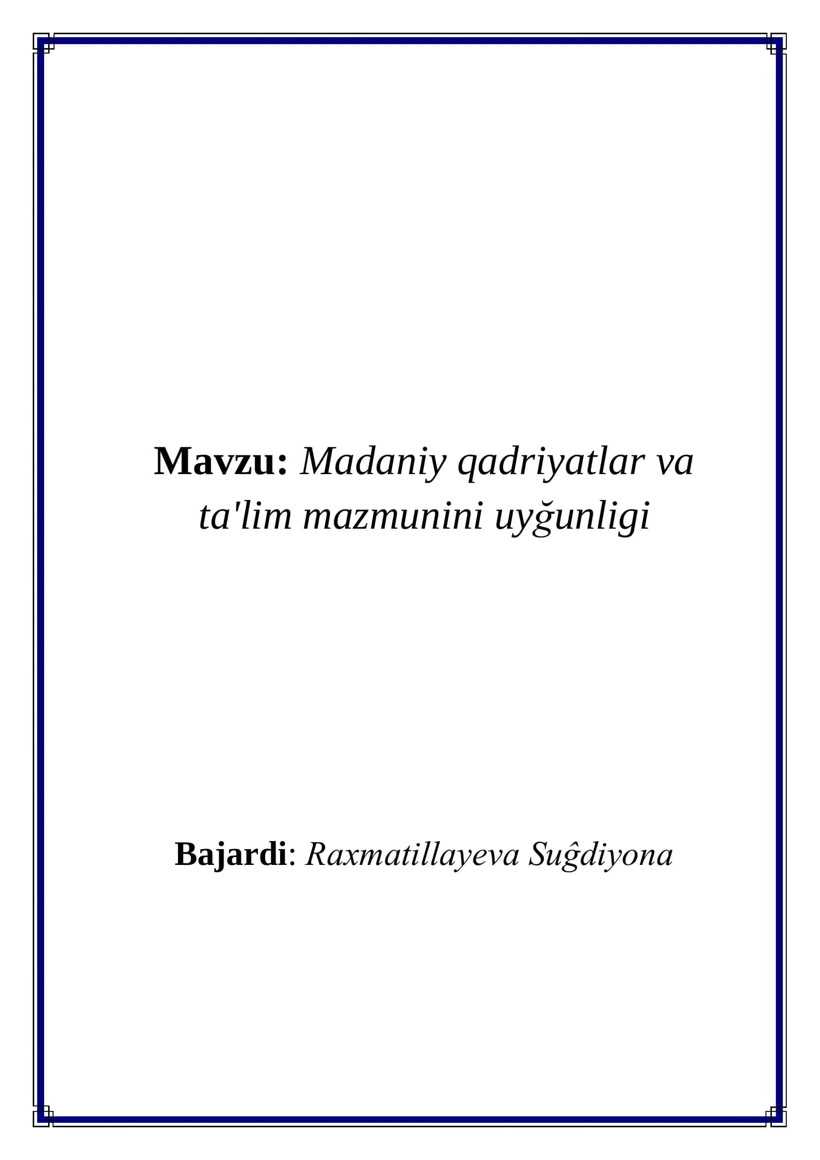 madabiy qadryatlar