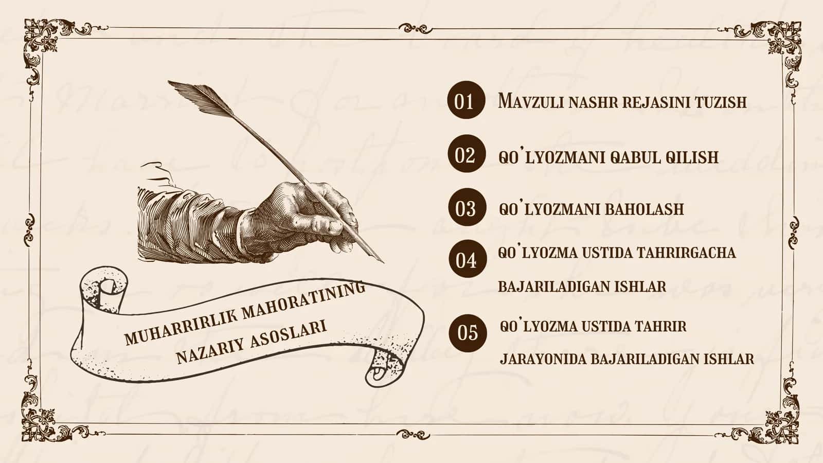 Muharrirlik mahoratining nazariy asoslari