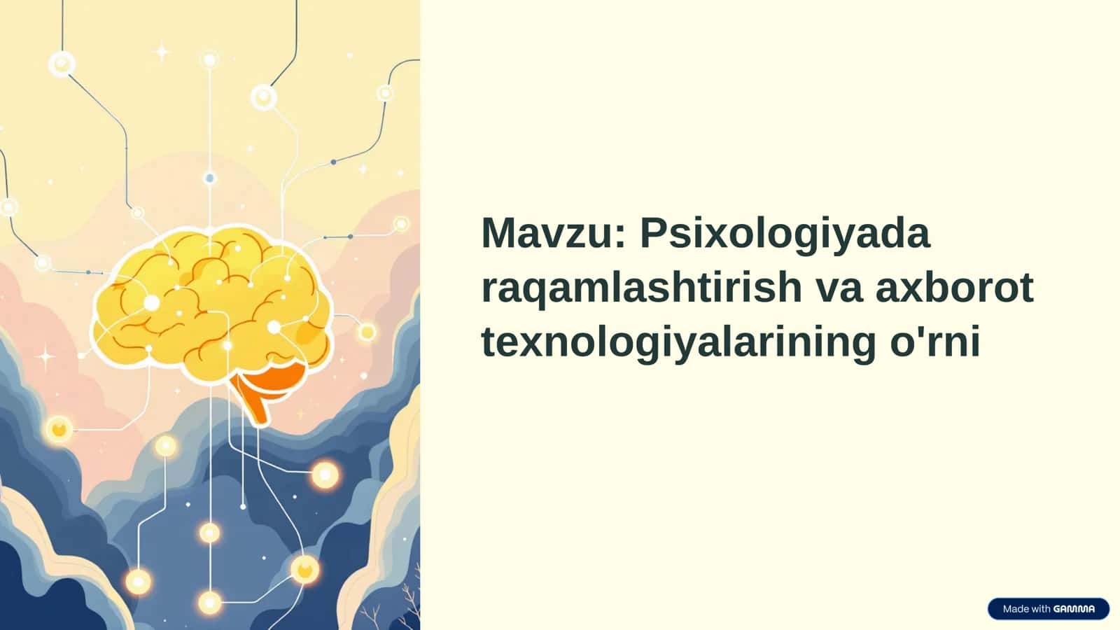 Psixologiyada raqamlashtirish va axborot texnologiyalarining o'rni