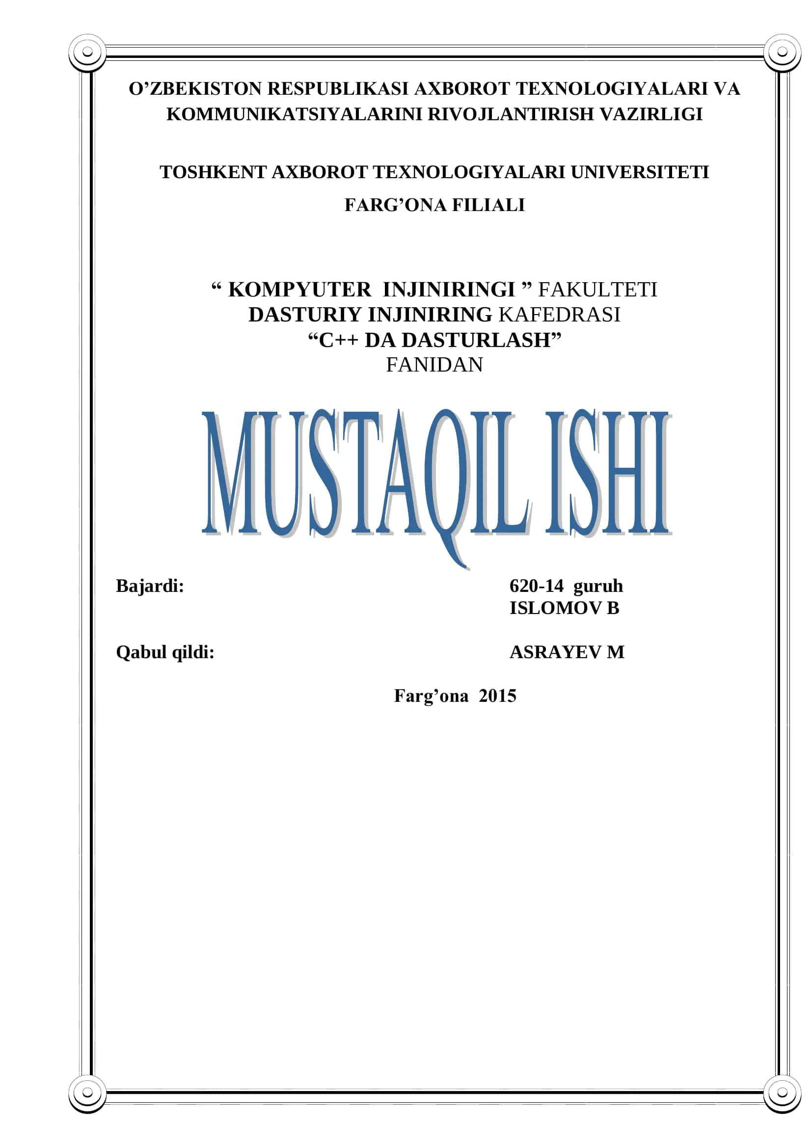Kompyuterning amaliy dasturiy ta’minoti