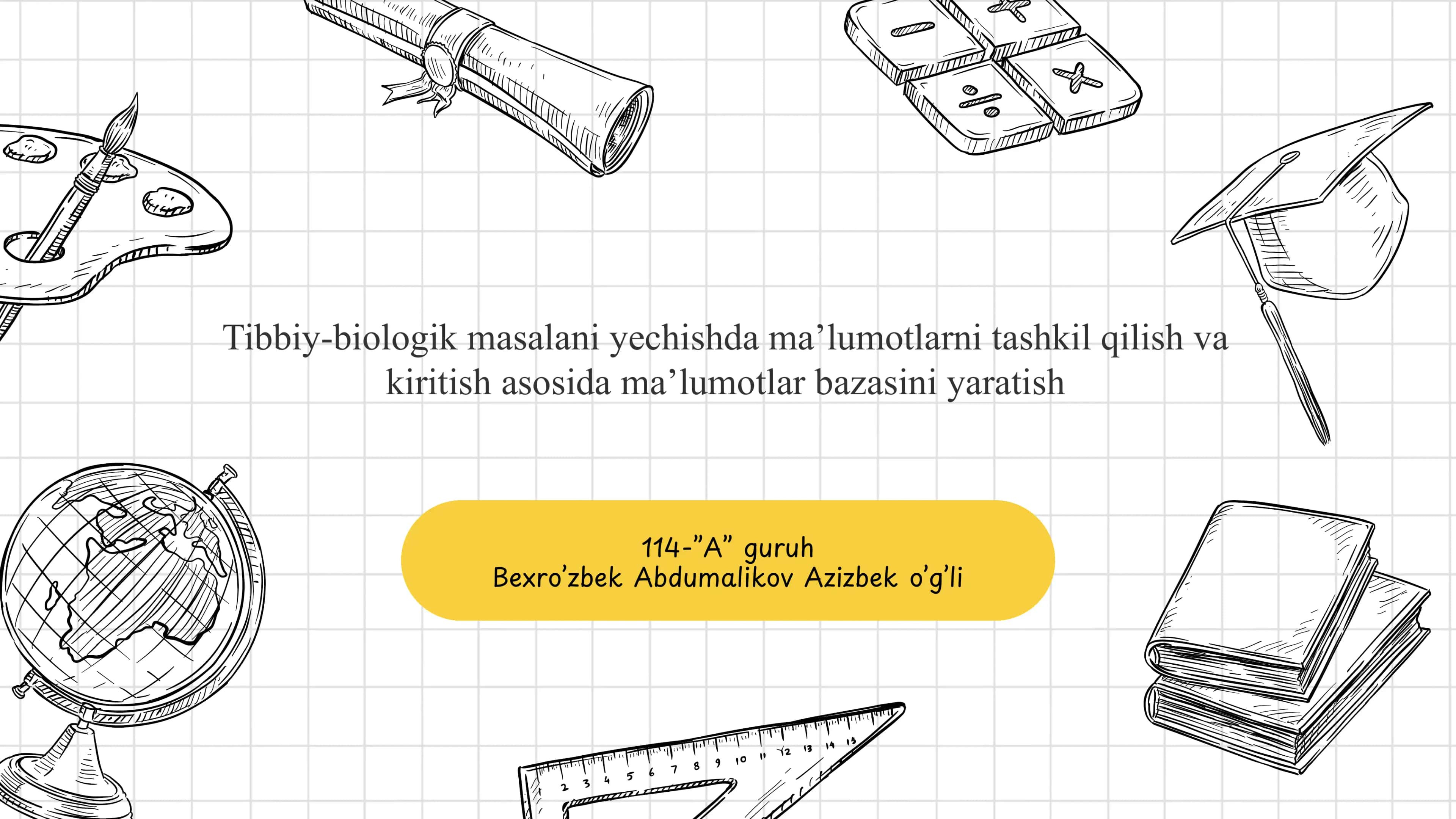 Tibbiy-biologik masala va undagi ma'lumotlarni aniqlash