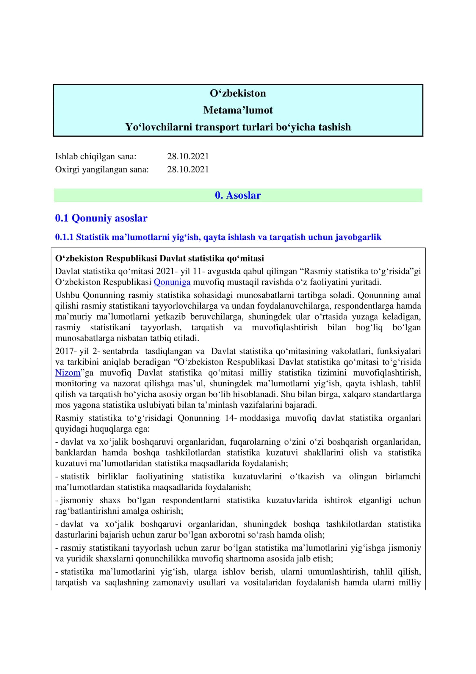 O‘zbekiston Metama’lumot