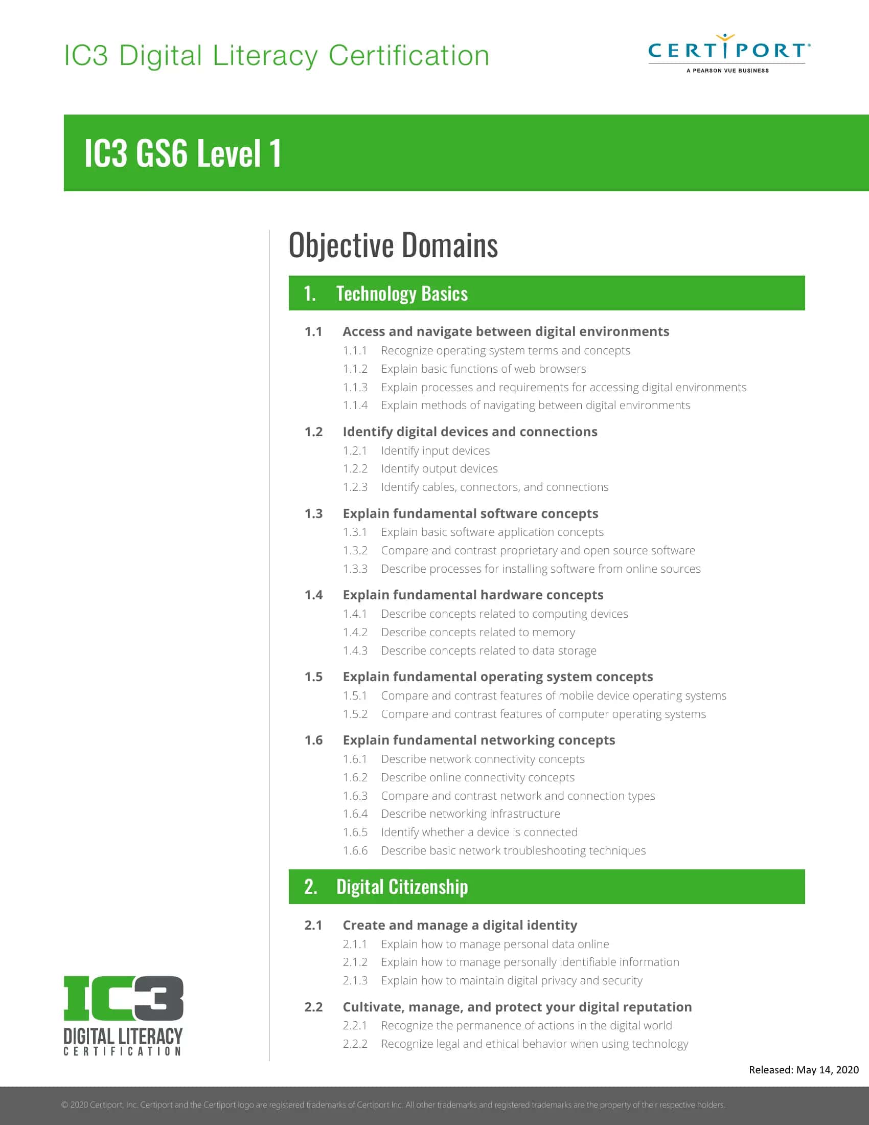 IC3 GS6 Level 1