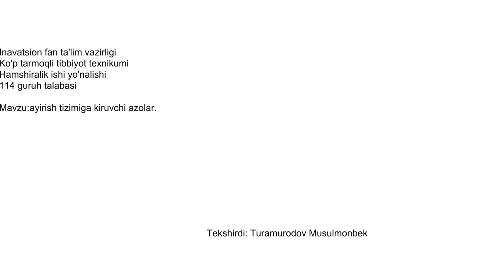 Turamurodov Musulmonbek