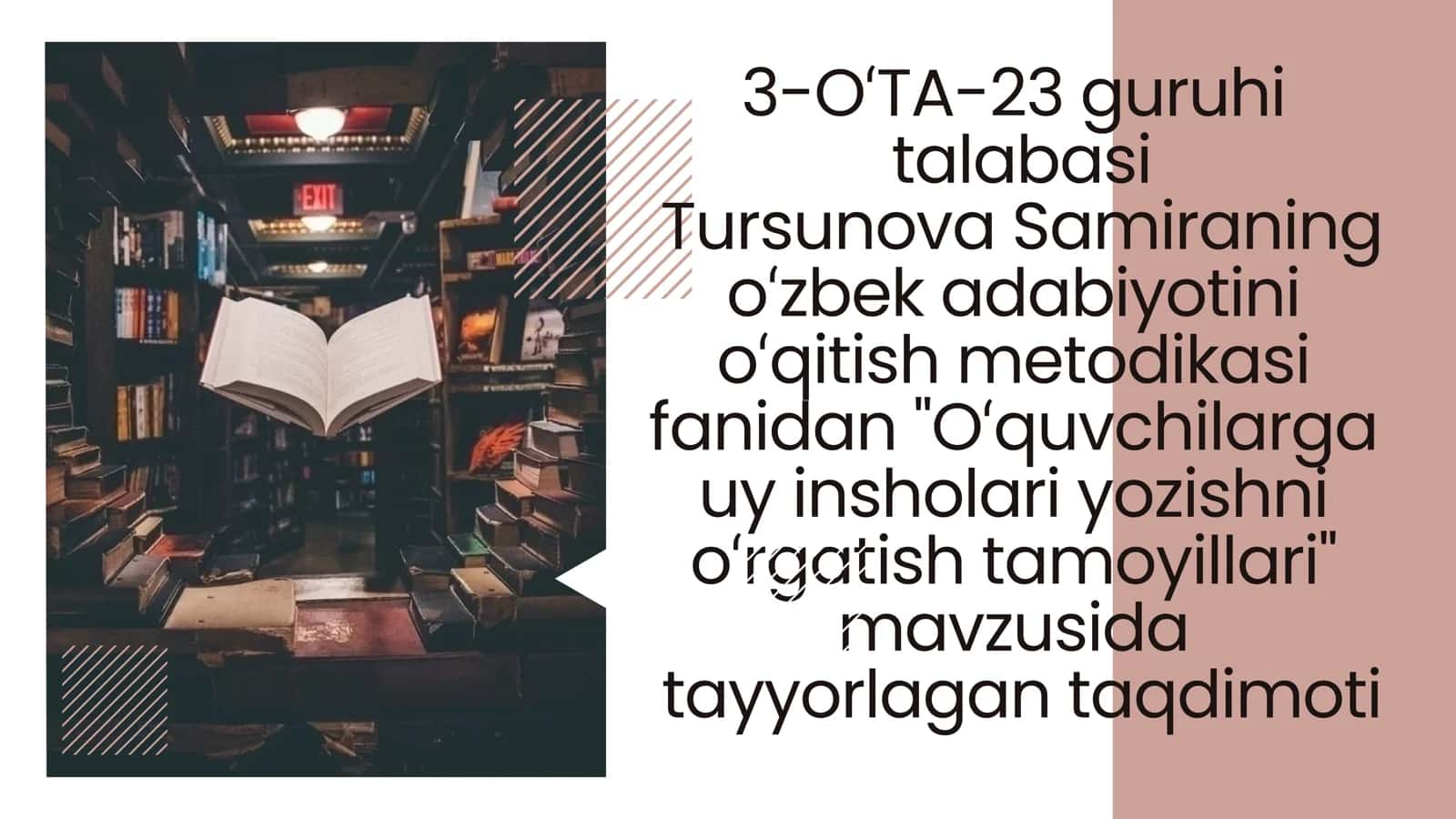 Oʻquvchilarga uyinsholariyozishni oʻrgatishtamoyillari