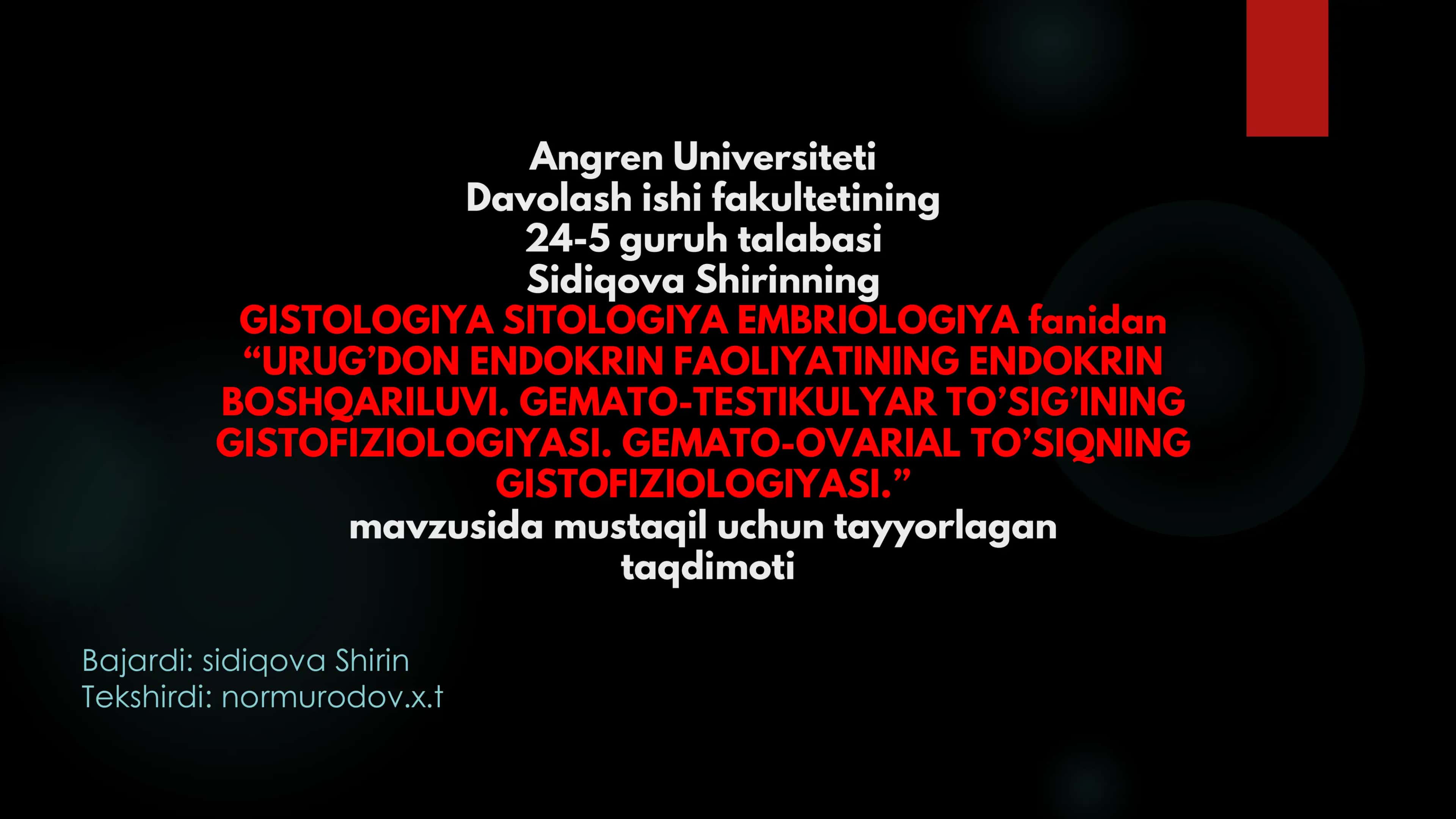 GISTOLOGIYA SITOLOGIYA EMBRIOLOGIYA