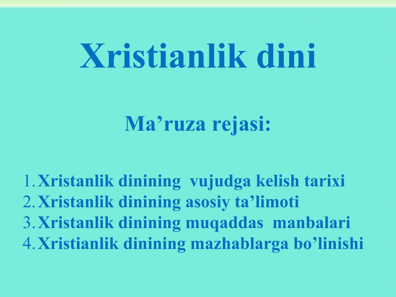 Xristianlik dini