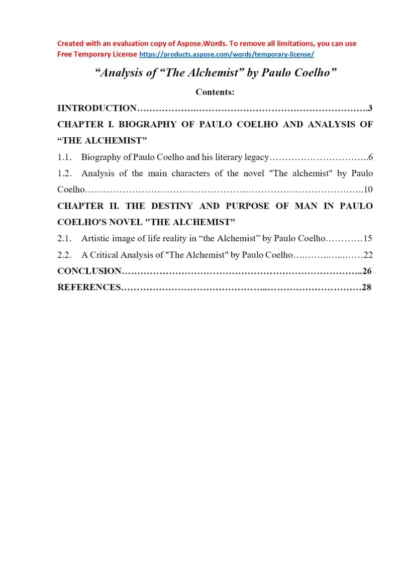 Analysis of “The Alchemist” by Paulo Coelho