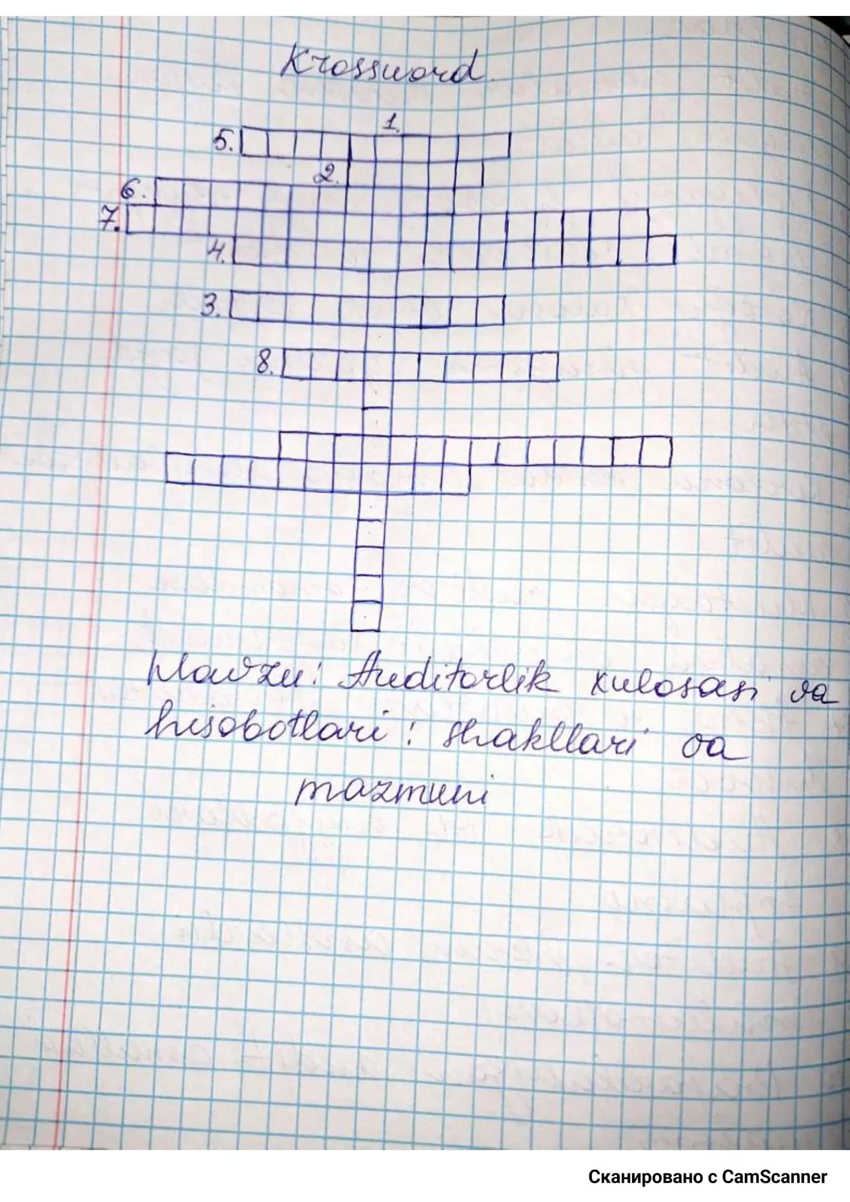 buxgalteriya fanidan krossvord