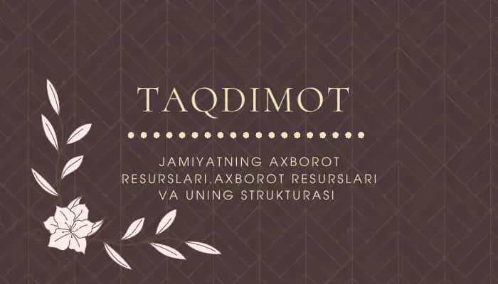 Axborot Resurslari