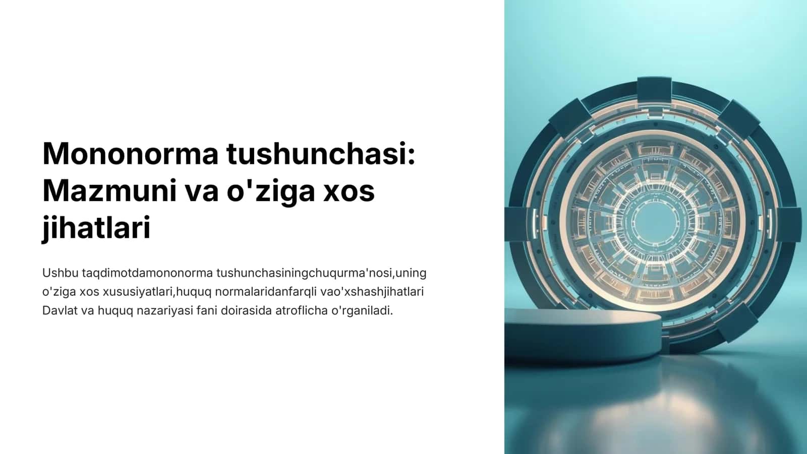 Mononorma tushunchasi Mazmuni va o'ziga xos jihatlari