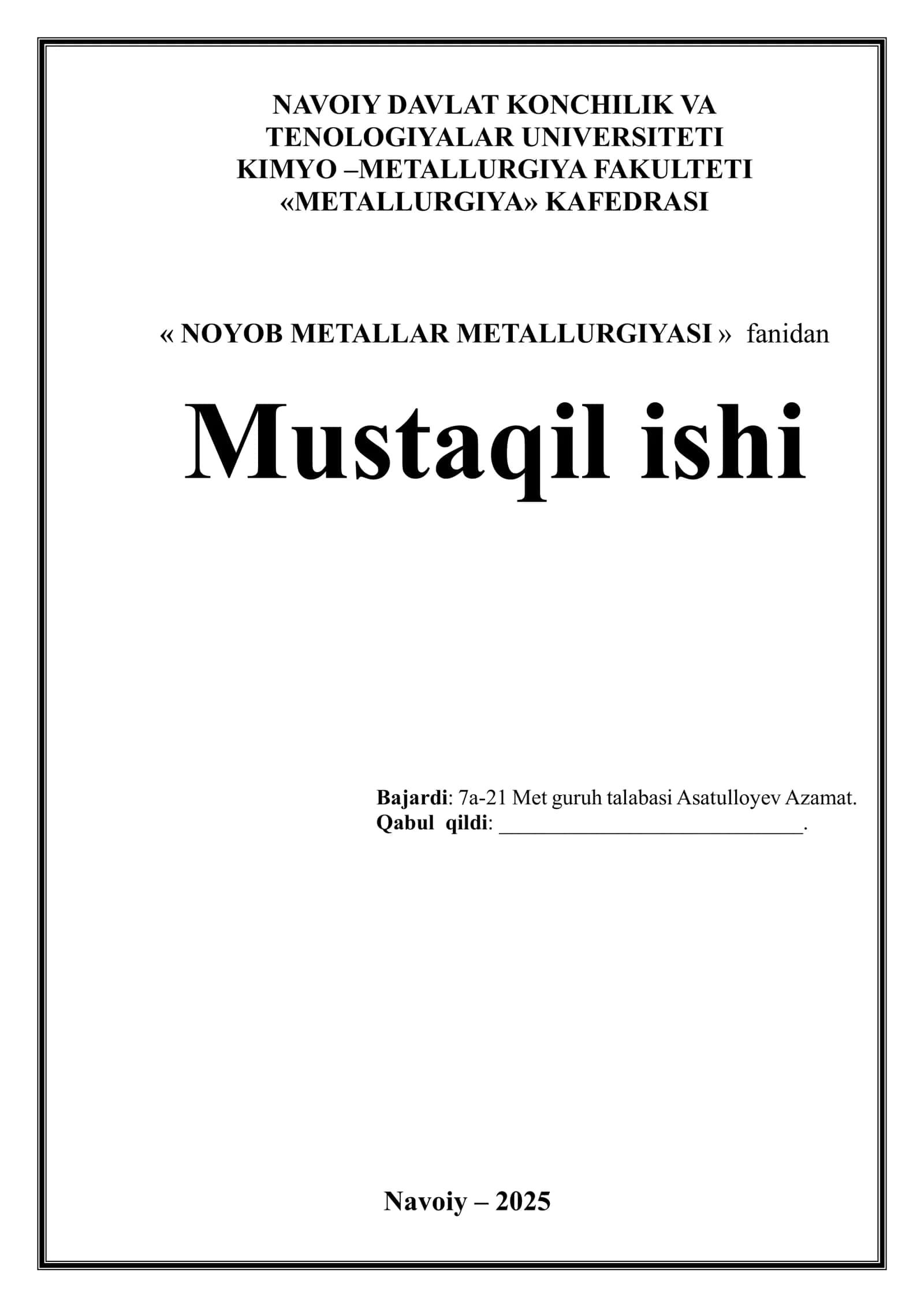 Noyob metallar metallurgiyasi