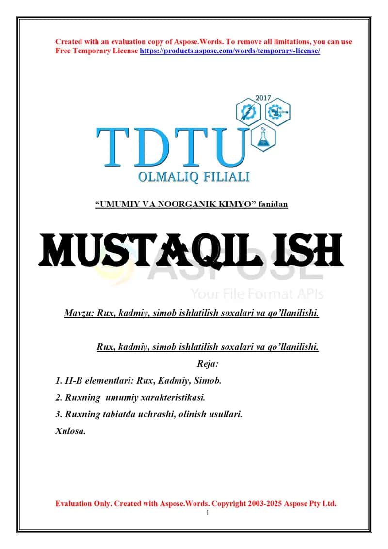 Rux, kadmiy, simob ishlatilish soxalari va qo’llanilishi
