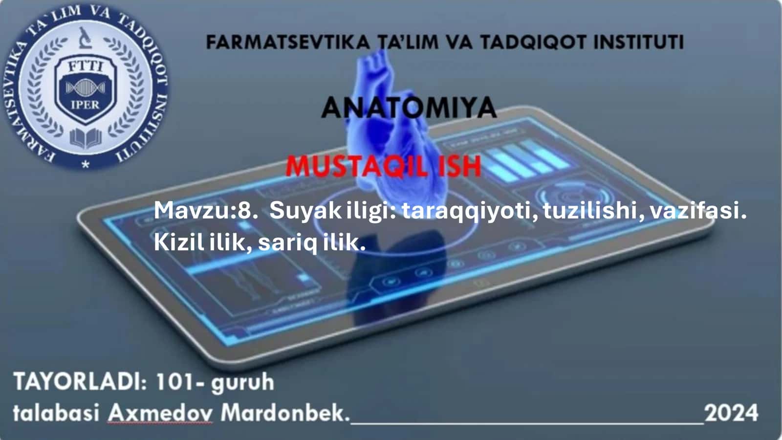 Suyak iligi taraqqiyoti, tuzilishi, vazifasi