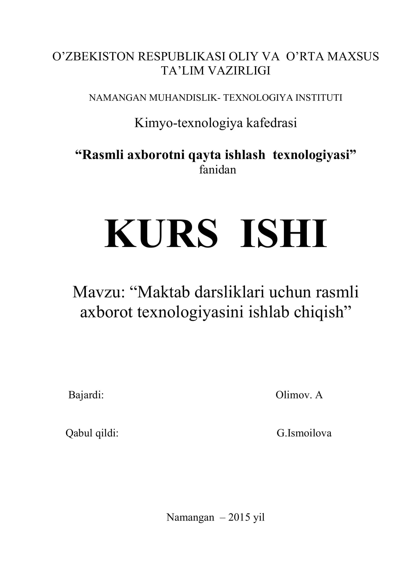 Rasmli axborotni qayta ishlash texnologiyasi