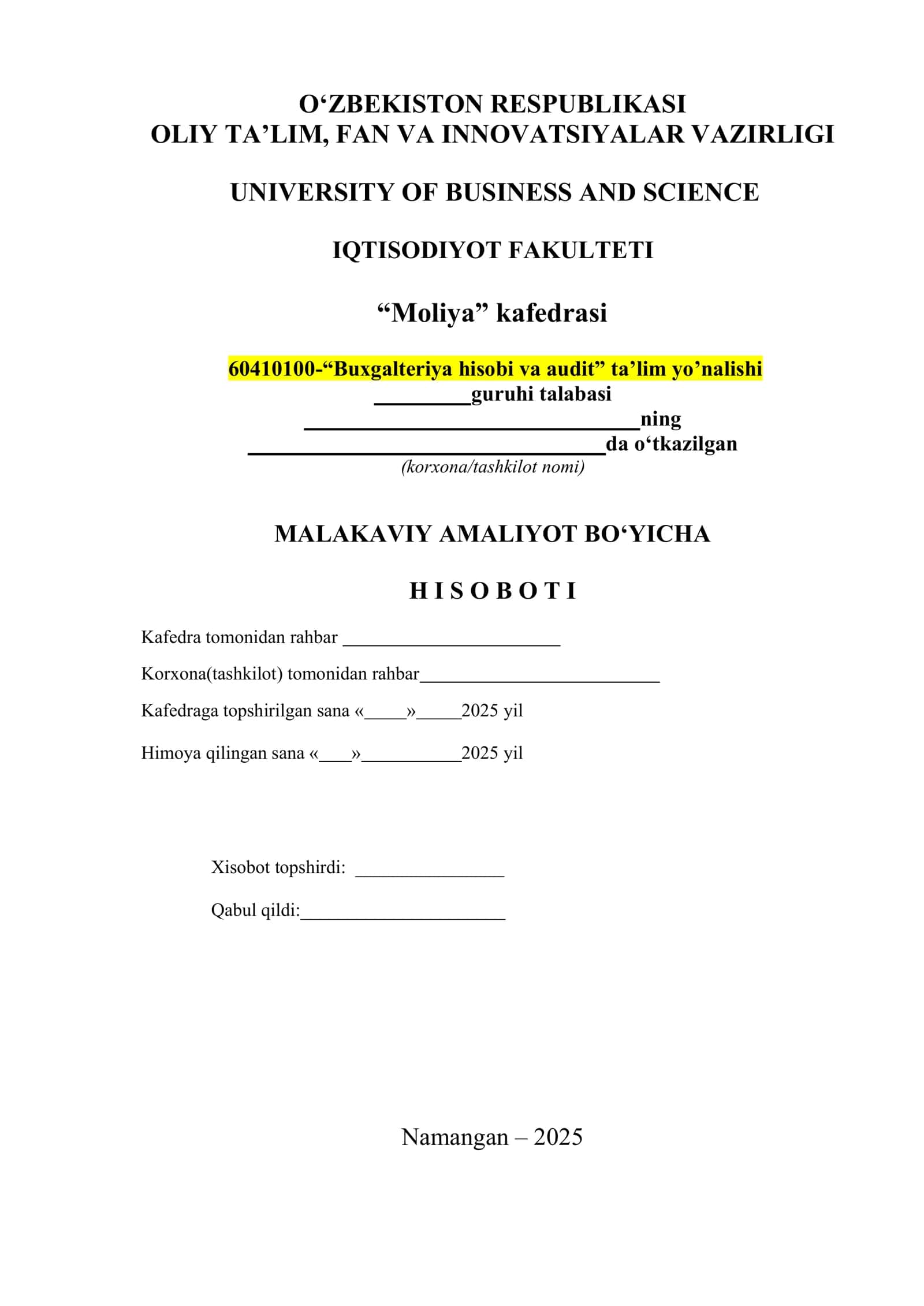 Buxgalteriya hisobi va audit