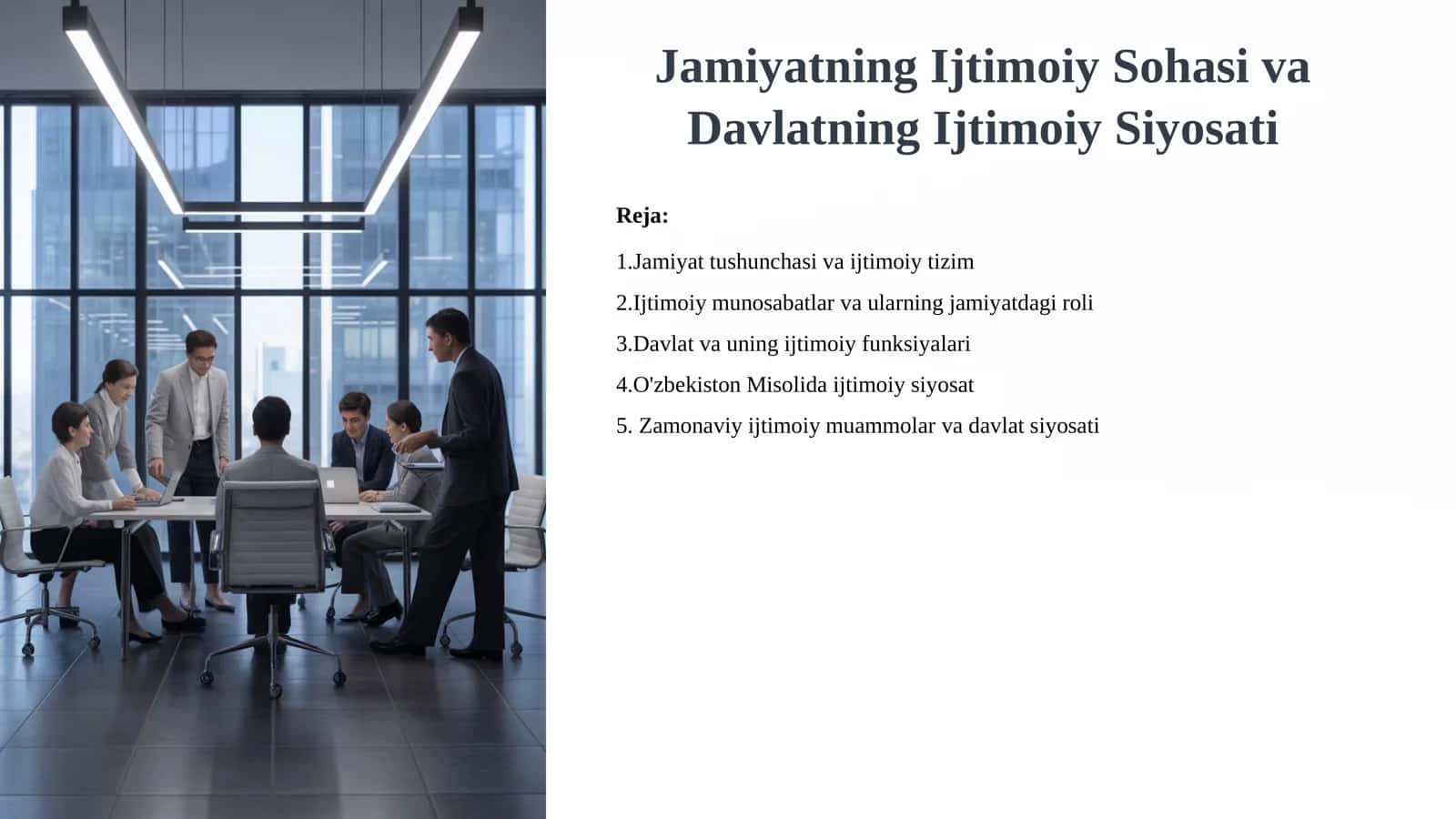 Jamiyatning Ijtimoiy Sohasi va Davlatning Ijtimoiy Siyosati