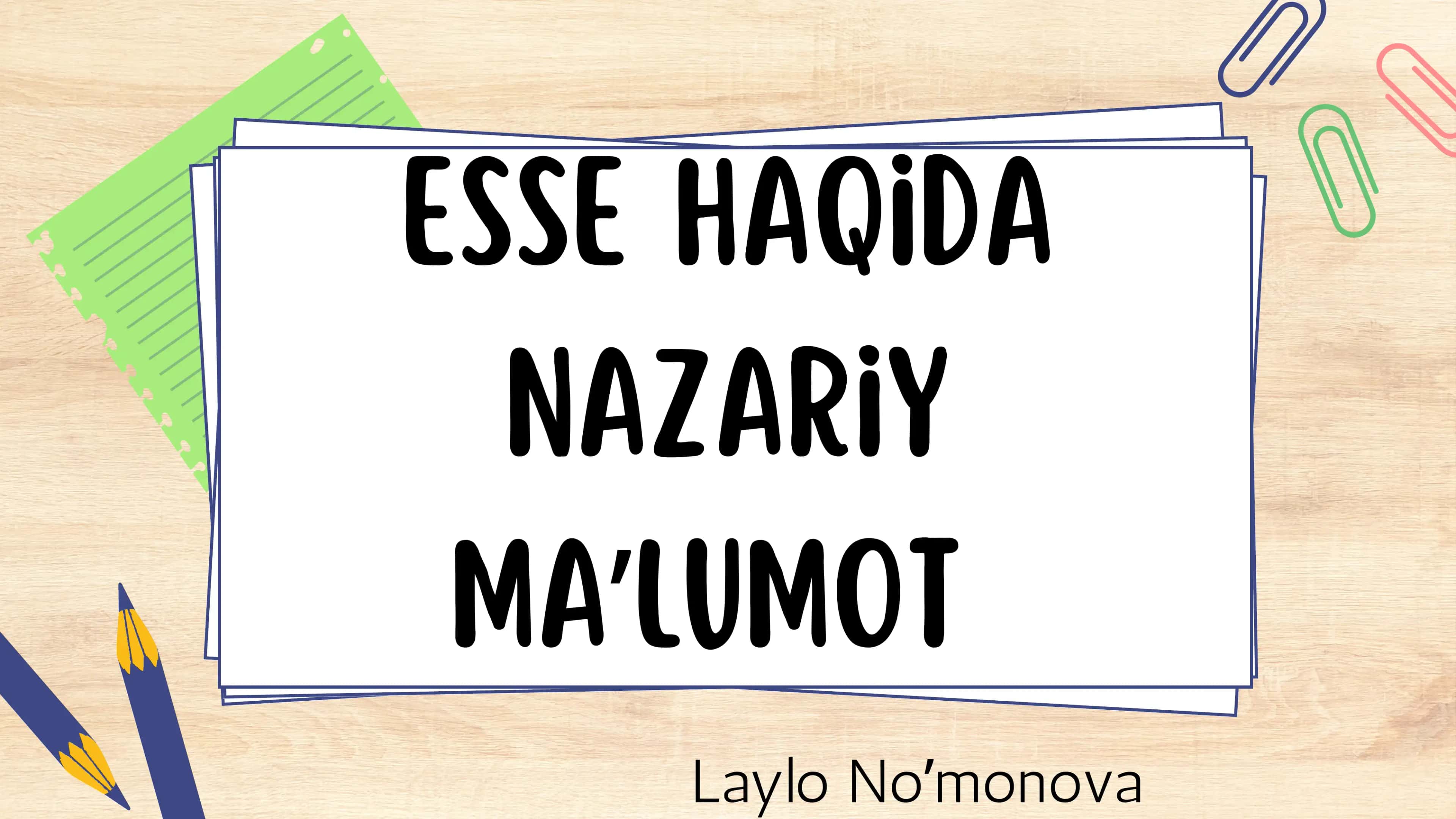 Esse haqida