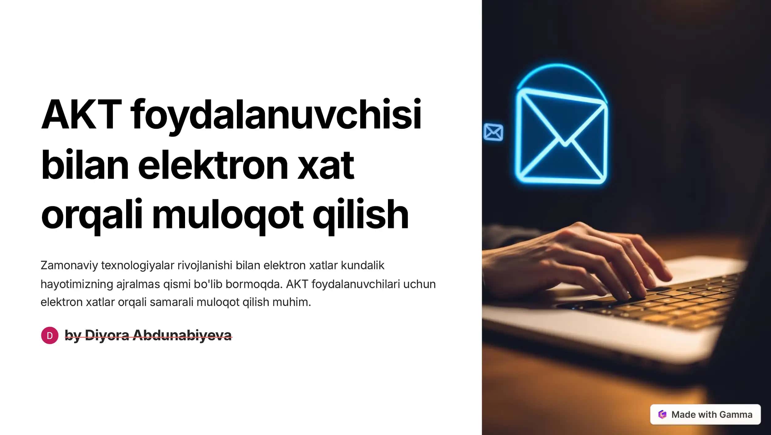 Elektron xat orqali muloqot muhimiyati
