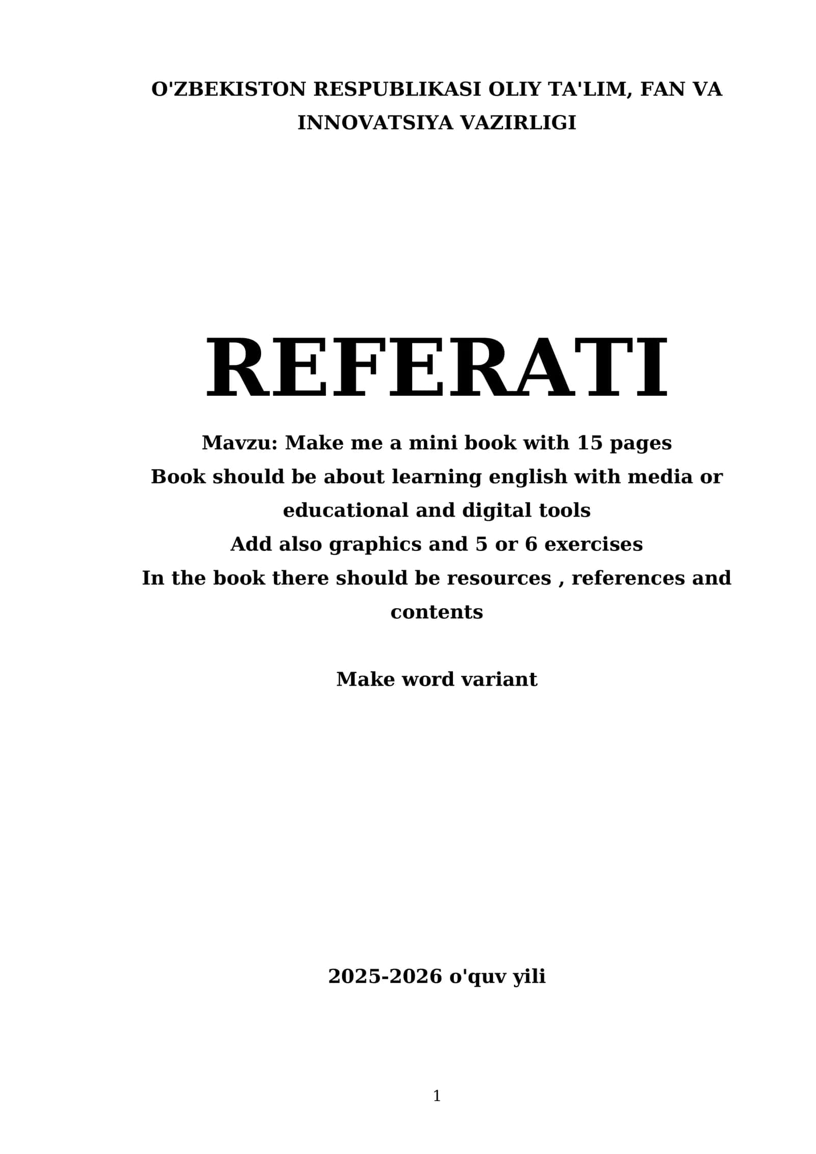 Make me a mini book with 15 pages