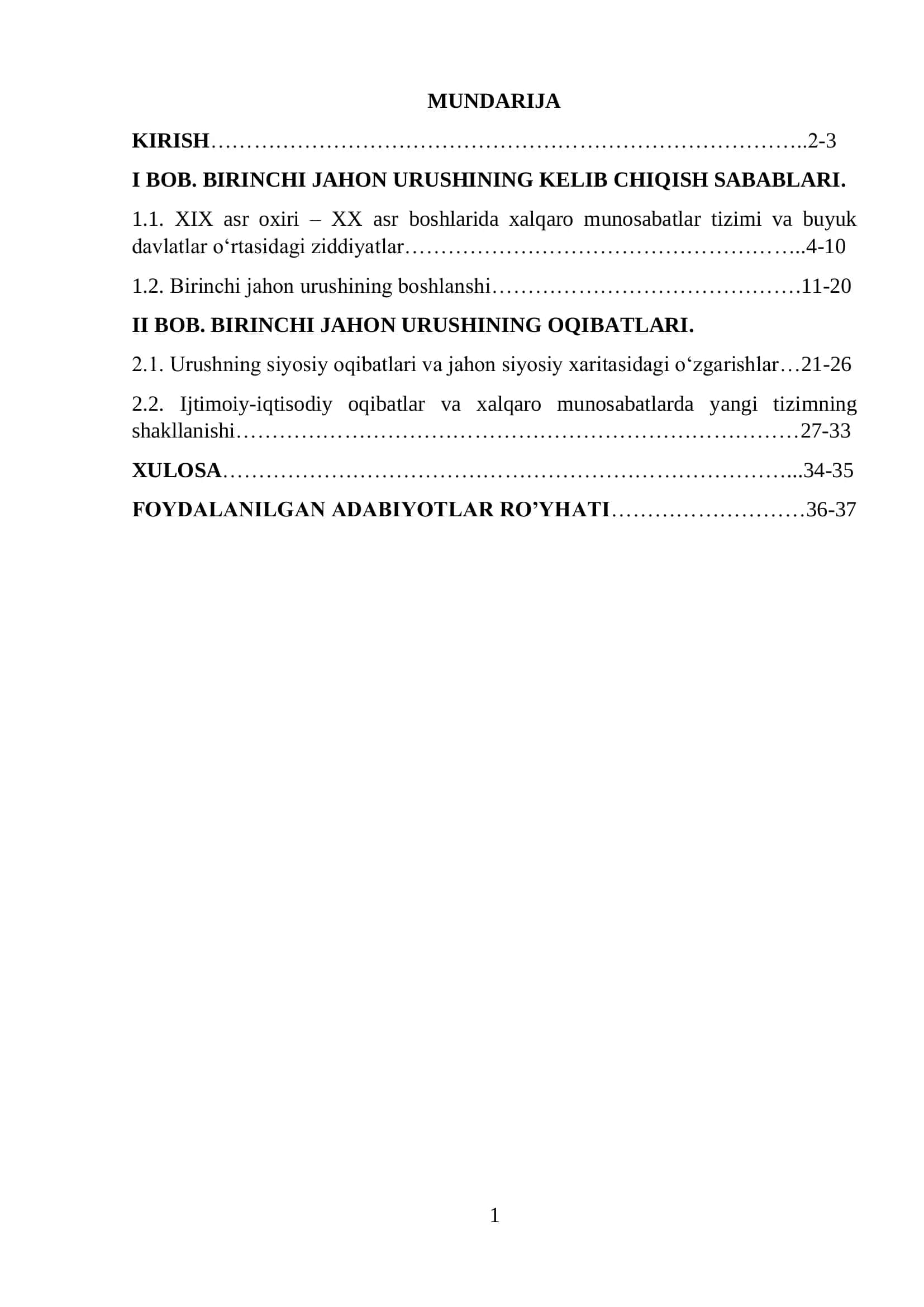 Kurs ishi mavzuning dolzarbligi