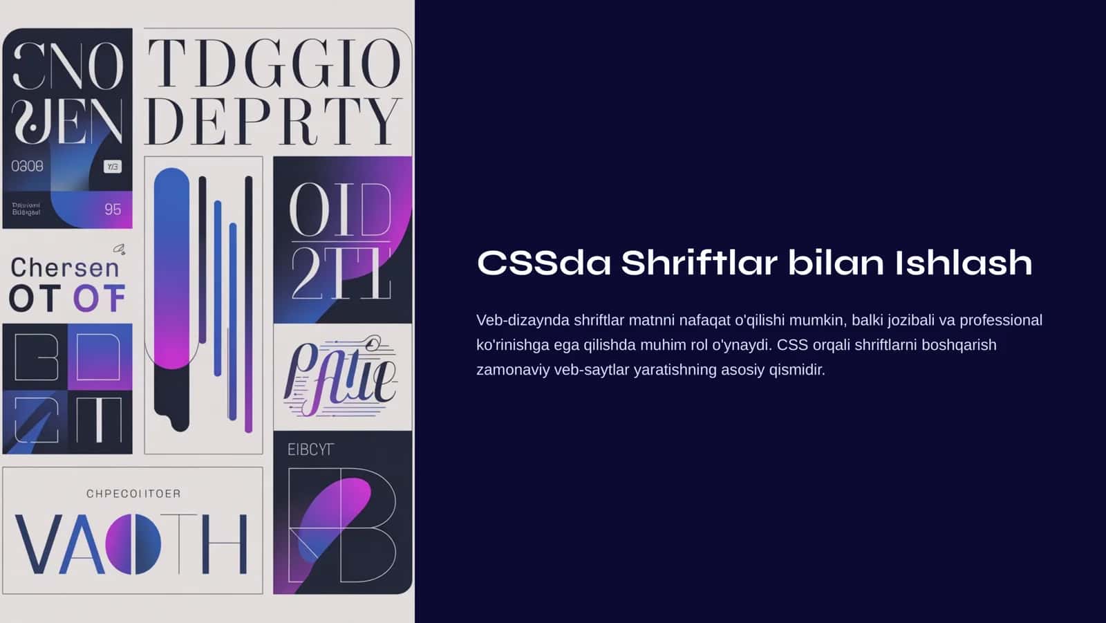 CSSda Shriftlar bilan Ishlash