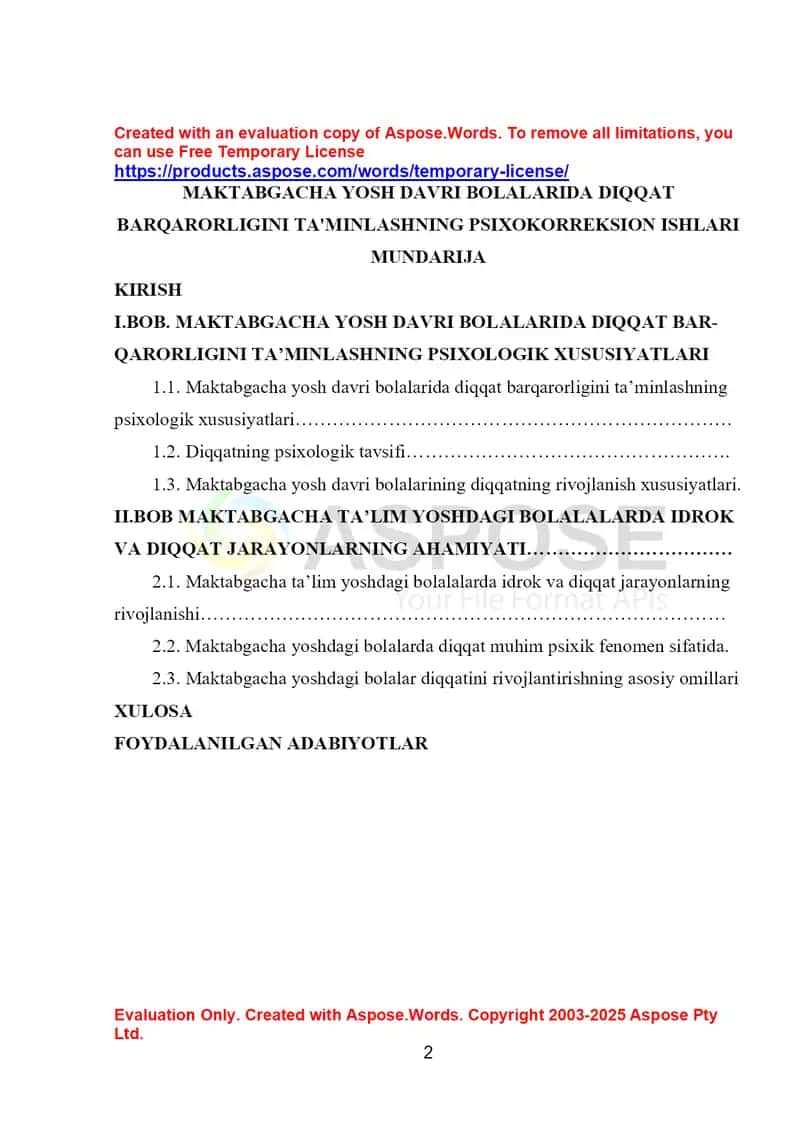 Maktabgacha yosh davri bolalarida diqqat barqarorligini ta’minlashning psixokorreksion ishlari