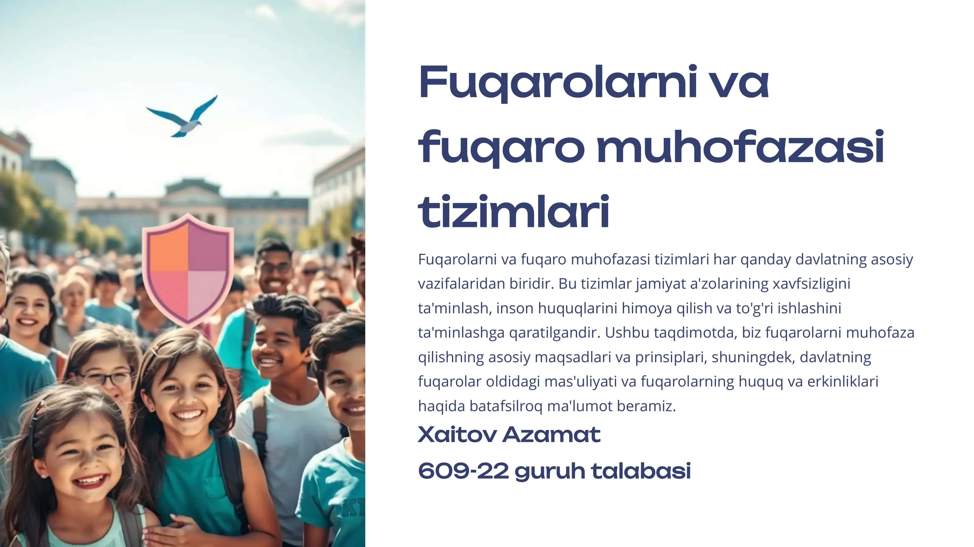 Fuqarolarni Muhofaza Qilish Maqsadlari va Prinsiplari
