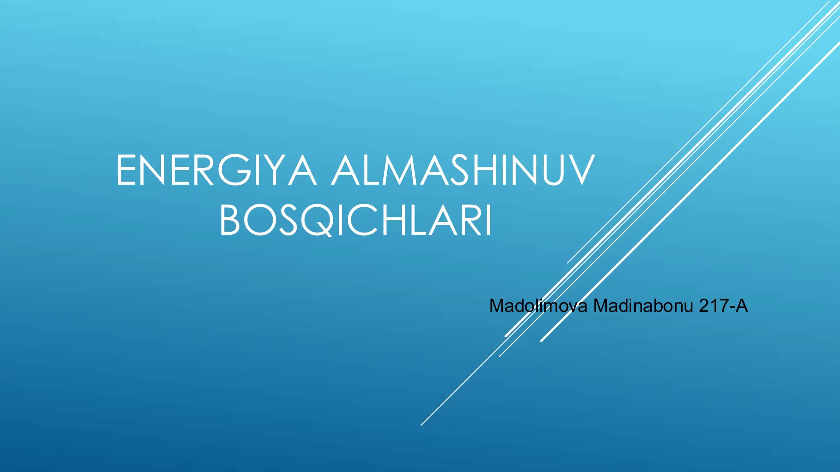 Energiya Almashinuvi