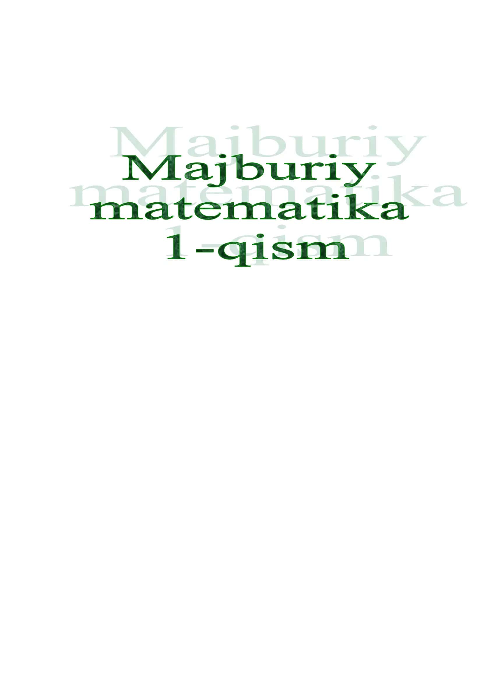 Majburiy matematikadan testlar