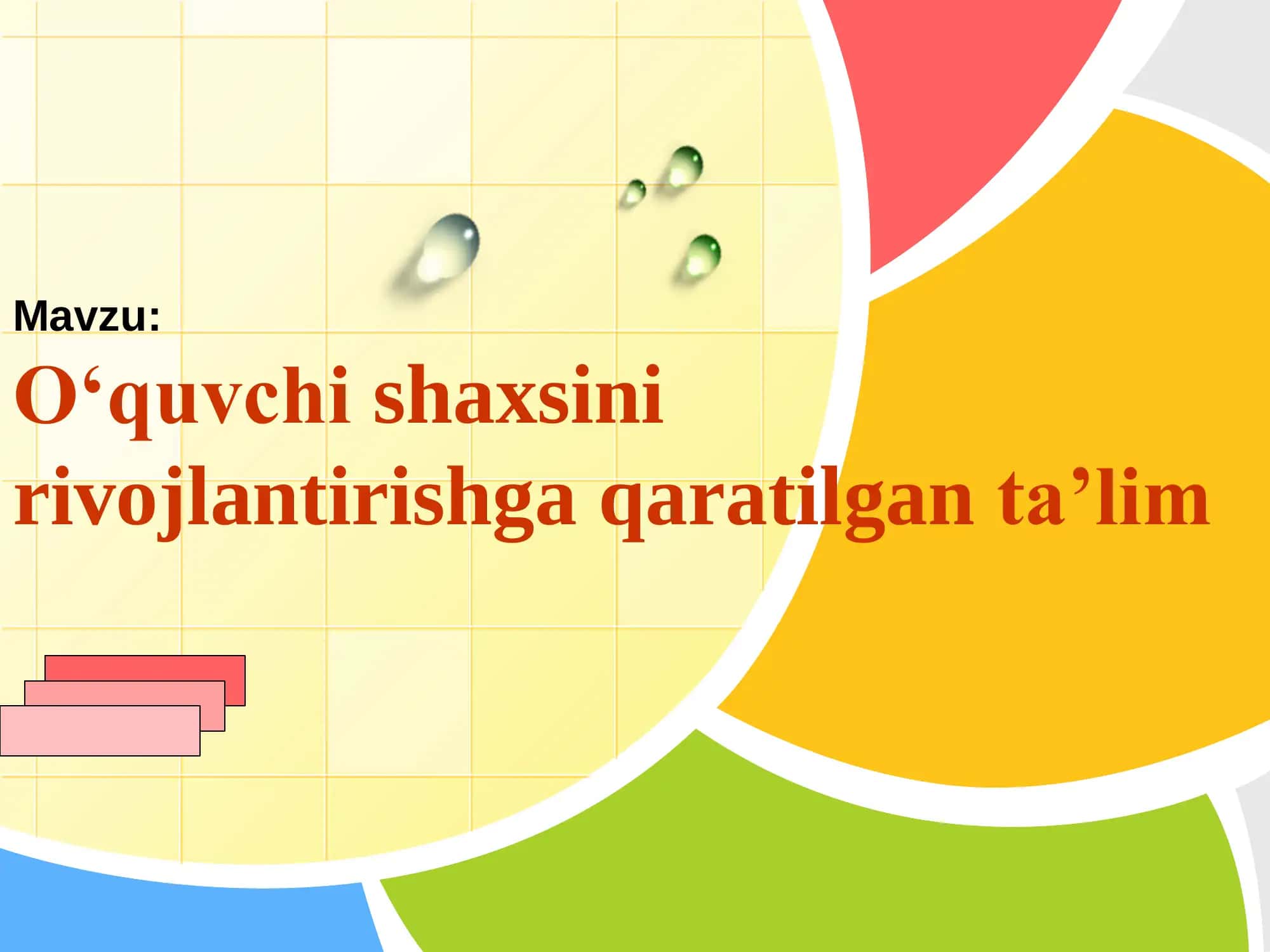 O‘quvchi shaxsini rivojlantirishga qaratilgan ta’lim