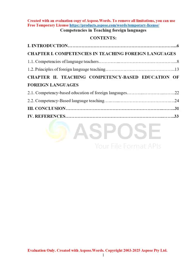 Competencies in Teaching Foreign Languages