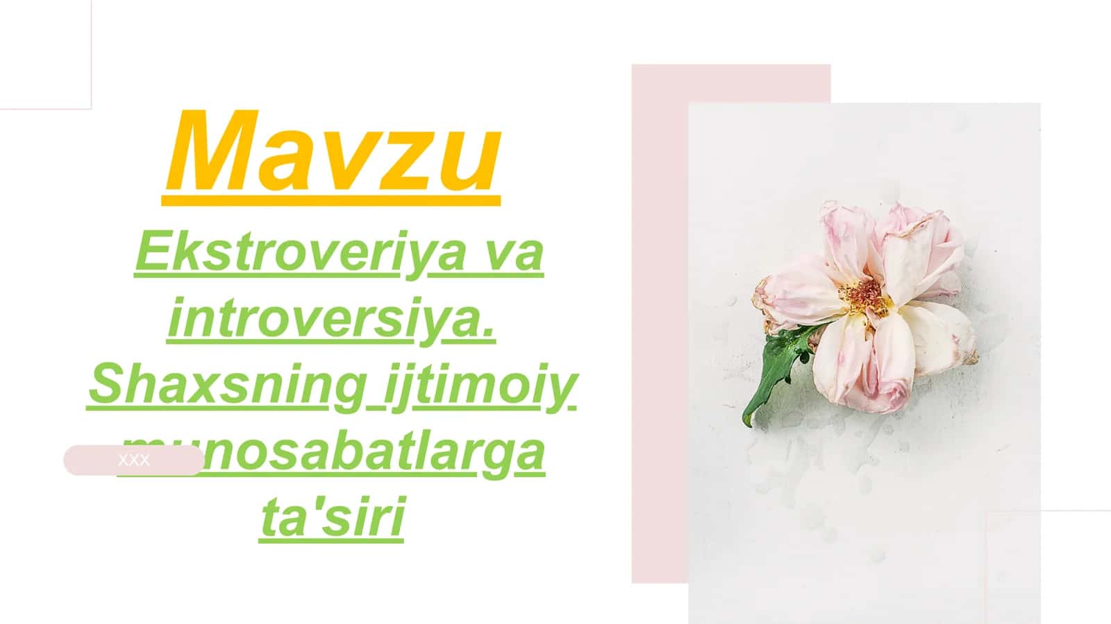 Ekstroveriya va introversiya. Shaxsning ijtimoiy munosabatlarga ta'siri