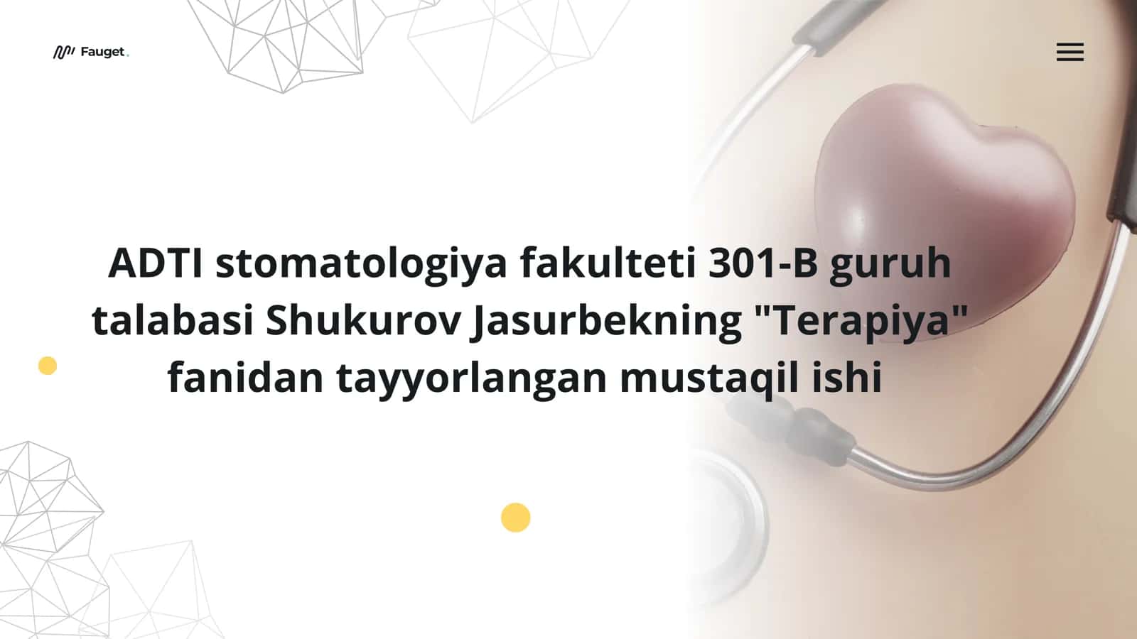 Oshqozon osti bezining yalligʻlanishi, ingichka va yoʻgʻon ichak kasalliklari, sabablari, klinikasi, davolash va profilaktikasi.