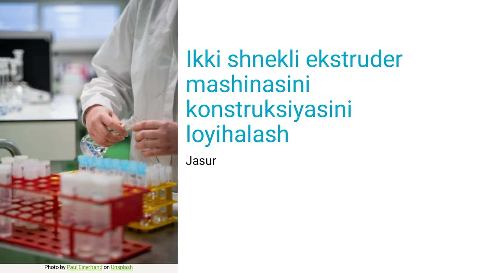 Ikki shnekli ekstruder mashinasini konstruksiyasini loyihalash